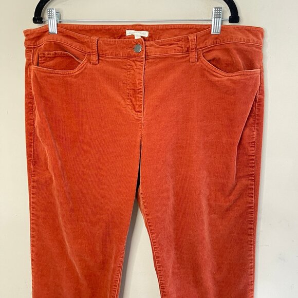 EILEEN FISHER Spiced Pumpkin Straight-Leg Corduroy Pants, Size 16 - Picture 2 of 9